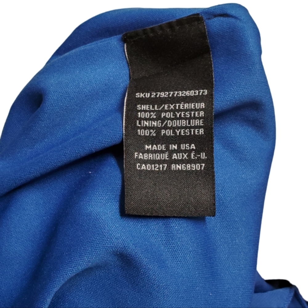 LE CHATEAU | Electric Blue Mini Sleeveless Ruffle Collar Dress (Size 9/10) - Picture 7 of 7